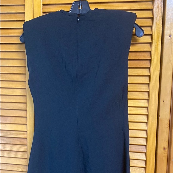 Zara Black Sleeveless Maxi Dress zipper on back side shoulder pads available - Picture 5 of 6